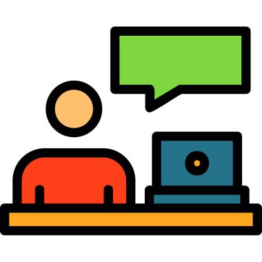 Konuş. Web simgesi basit illüstrasyon