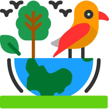 Kuş dünyası dünya ikonu