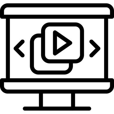 Web simgesini, basit vektör illüstrasyonunu izle