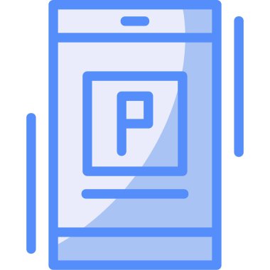 Otopark simgesi doldurulmuş - taslak biçiminde