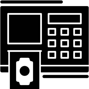 Banka ATM finans simgesi ana hat biçiminde