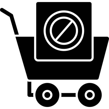 Alışveriş arabası simgesi, vektör illüstrasyonu