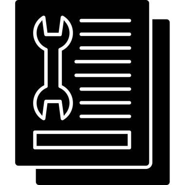 İngiliz anahtarı ve tornavida simgesi, basit biçim