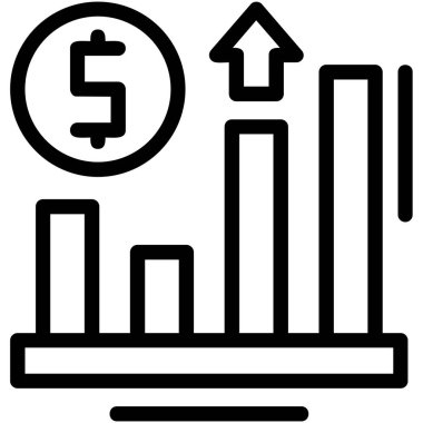 grafik büyüme grafiği simgesi ana hat biçiminde