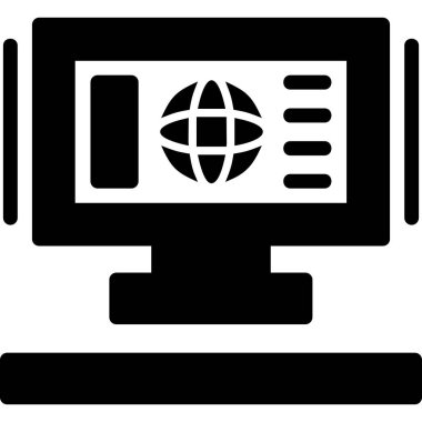 Bilgisayar. Web simgesi basit illüstrasyon