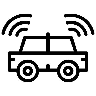 araba paylaşım çizgisi simgesi, illüstrasyon ana hatları konsepti, vektör işareti, düz çizgi.