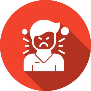 kızgın adam düz vektör simgesi