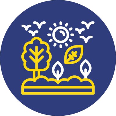 Bir bitki simgesinin vektör illüstrasyonu