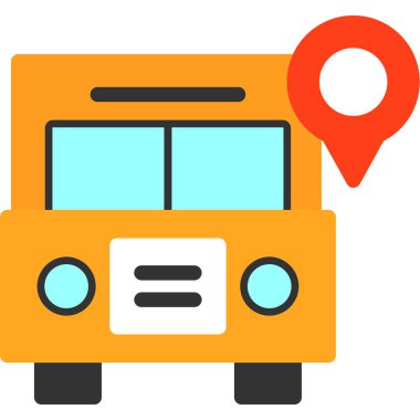 Otobüs simgesi. Web için taşıyıcı vektör simgesinin basit illüstrasyonu