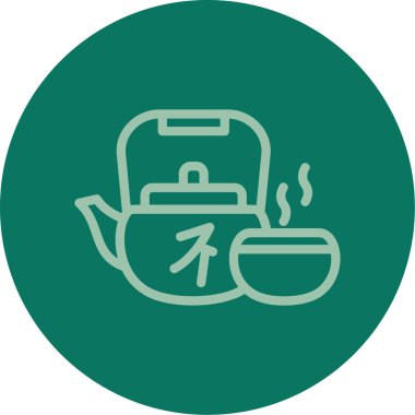 çay fincanı simgesi, vektör illüstrasyonu