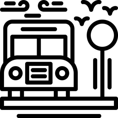 Tramvay. Web simgesi basit illüstrasyon