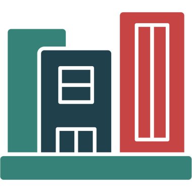 Modern ofis ikonundan yoksun vektör illüstrasyonu