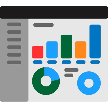 veri analiz analizi simgesi düz biçimli