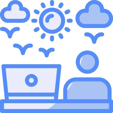 Bulut hesaplama internet simgesi - taslak biçimi