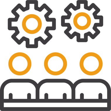 Çarklı dişli dişli simgesi doldurulmuş dış hat biçimi