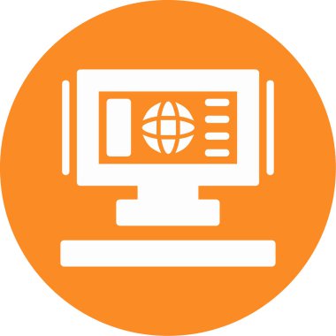 Bilgisayar monitörü. Web simgesi basit tasarım