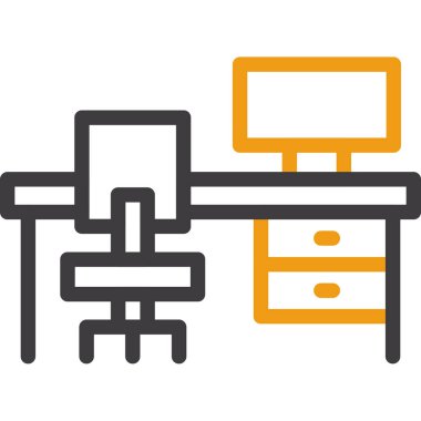 Ofis mobilyalarının vektör illüstrasyonu