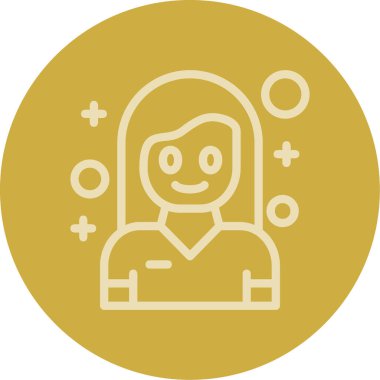 Yıldızlı bir kadının vektör çizimi