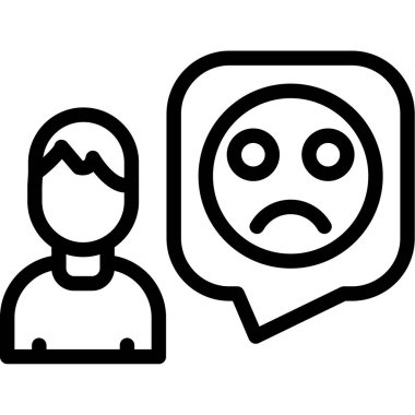 Üzgün çift simgesi ana hat vektörü. Üzgün insanlar. Avatar 'a yardım