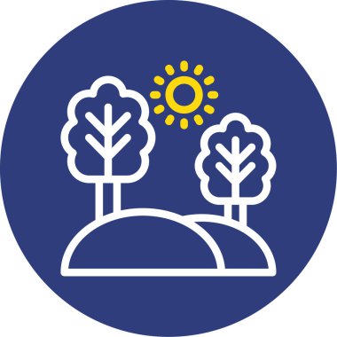 Orman ikonu. Ağ için orman vektör simgelerinin basit çizimi