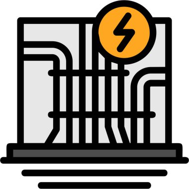 elektrik enerjisi simgesi - ana hatlar biçiminde