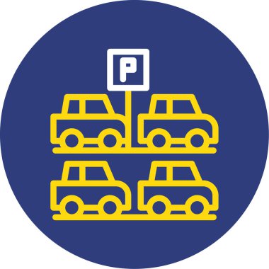 Park ediyor. Web simgesi basit illüstrasyon