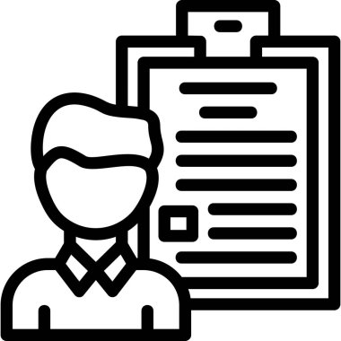 iş adayı işe alma simgesi ana hatları biçiminde