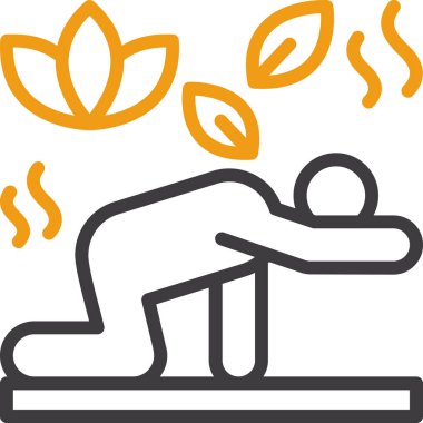 yoga poz simgesi, vektör illüstrasyonu