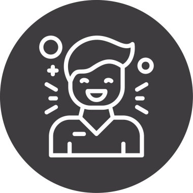 Yüzü ve simgesi olan bir adamın vektör illüstrasyonu