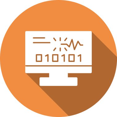 İkili kod işareti olan bilgisayar monitörü.