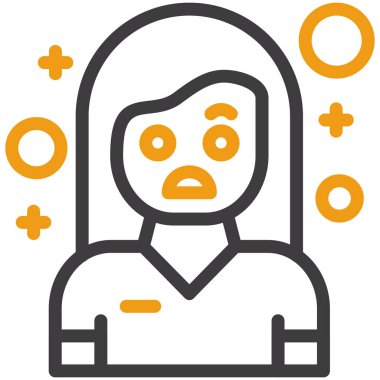 Kadın. Web simgesi basit illüstrasyon