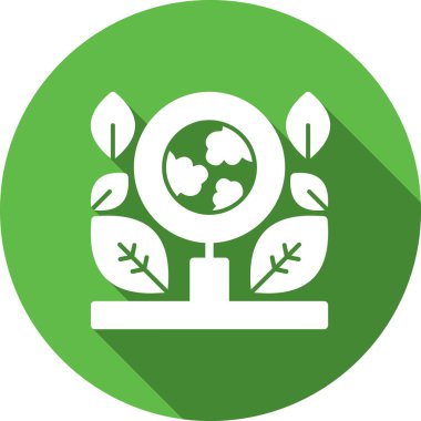 Yeşil yapraklı ve Dünya gezegenli ekoloji kavramı