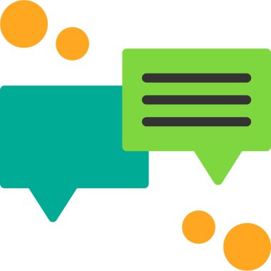 Sohbet ileti simgesi, vektör illüstrasyonu