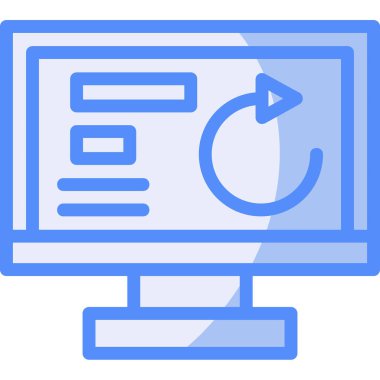 Bilgisayar monitörü. Web simgesi basit illüstrasyon