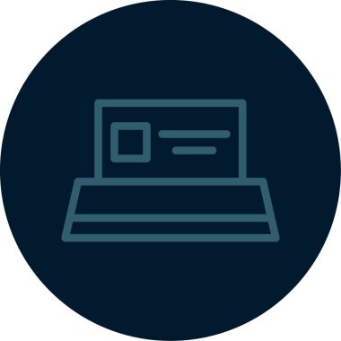 Soyut arkaplanda dizüstü bilgisayar simgesi izole edildi