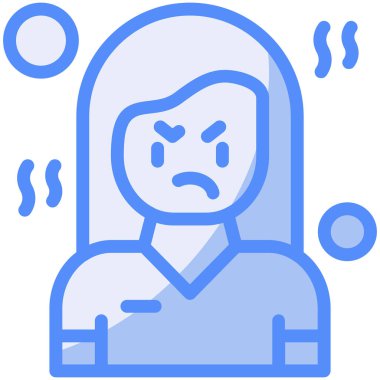 kızgın kadın yüz simgesi - taslak biçimi