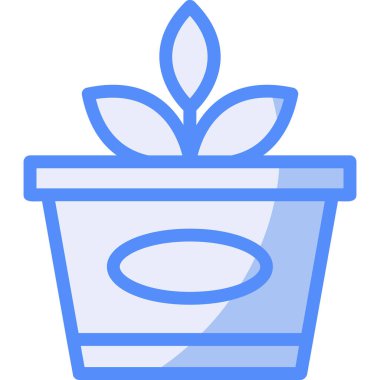 bitki saksısı simgesi, vektör illüstrasyonu