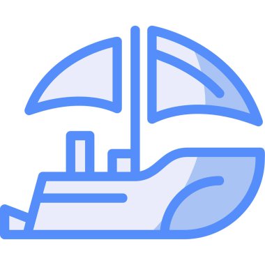 Gemi simgesi modern vektör illüstrasyonu