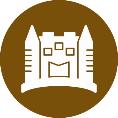 Kalkanı olan bir binanın vektör çizimi