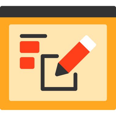 Web tasarımı ve geliştirme vektör simgesi. Renkli illüstrasyon. Beyaz arkaplanda grafik sembolü. grafik ve web tasarım biçimi.