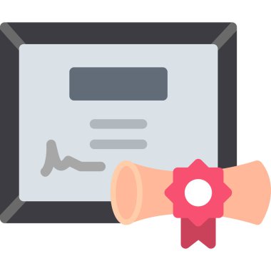 Diploma diploması simgesi düz biçimli