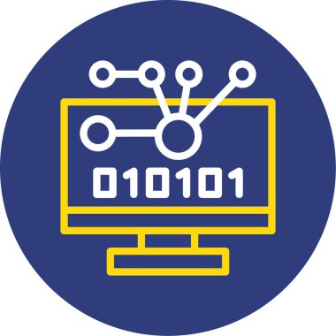 ikili kod. Web simgesi vektör illüstrasyonu