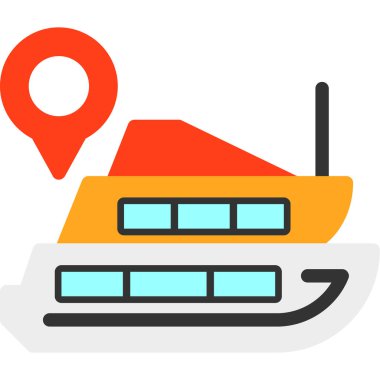 gps konum gezinme simgesi doldurulmuş dış hat biçimi