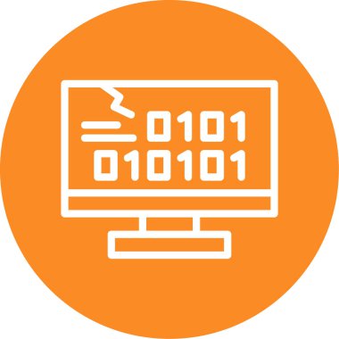 Kod simgesi vektör illüstrasyonlu bilgisayar ekranı