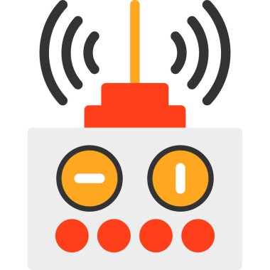 kablosuz radyo düz simgesi, vektör illüstrasyonu