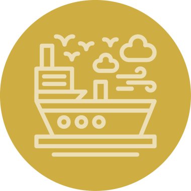 Gemi. Web simgesi basit illüstrasyon