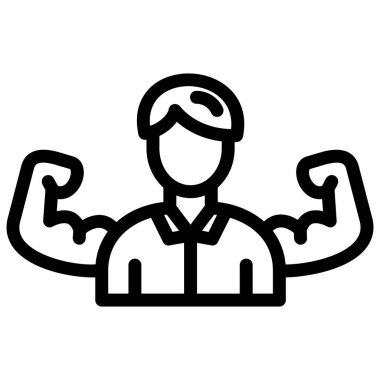 Adam ikonu kaldırıyor. İnsan vektör illüstrasyonunu özetle. beyaz üzerine izole