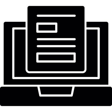 dizüstü bilgisayar simgesi. Web için dizüstü bilgisayar vektör simgesinin basit çizimi