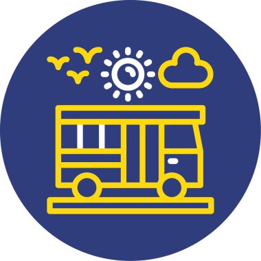 Otobüs. Web simgesi basit illüstrasyon