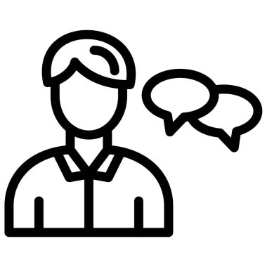 İnsanla konuşma balonu, vektör illüstrasyonu